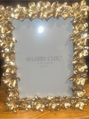 Shabby Chic Picture Frame Gold Tone Flowers Pic Frame 5 X 7